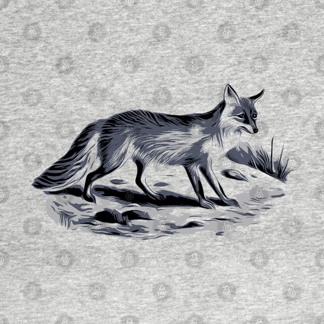 Fox Vintage Illustration by AmineDesigns